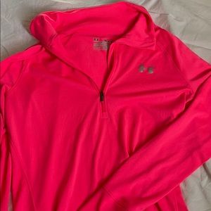Neon pink 1/4 zip up